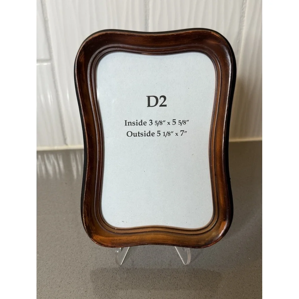 Lot of 3 Vintage Wood Wood-like Picture Frame Med-Dark Tone 8x10, 7x9 & 5x7 GUC